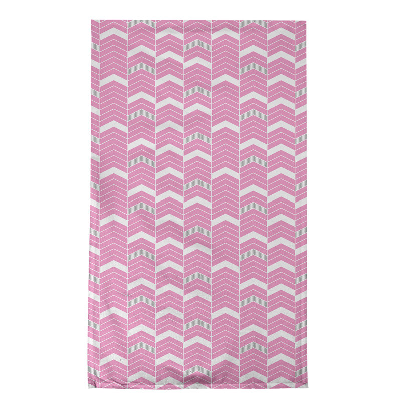 Stephenie Tea Towel Kitchen Towel, Pink/Gray, Cotton Twill