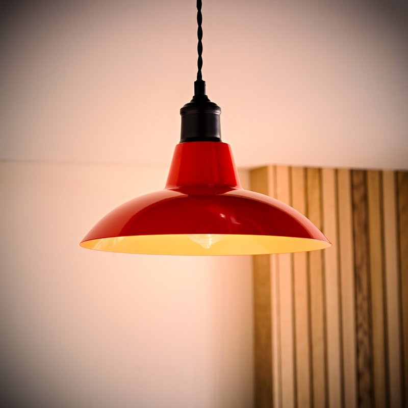 12.2cm H Metal Bowl Pendant Shade ( Screw On ), Red