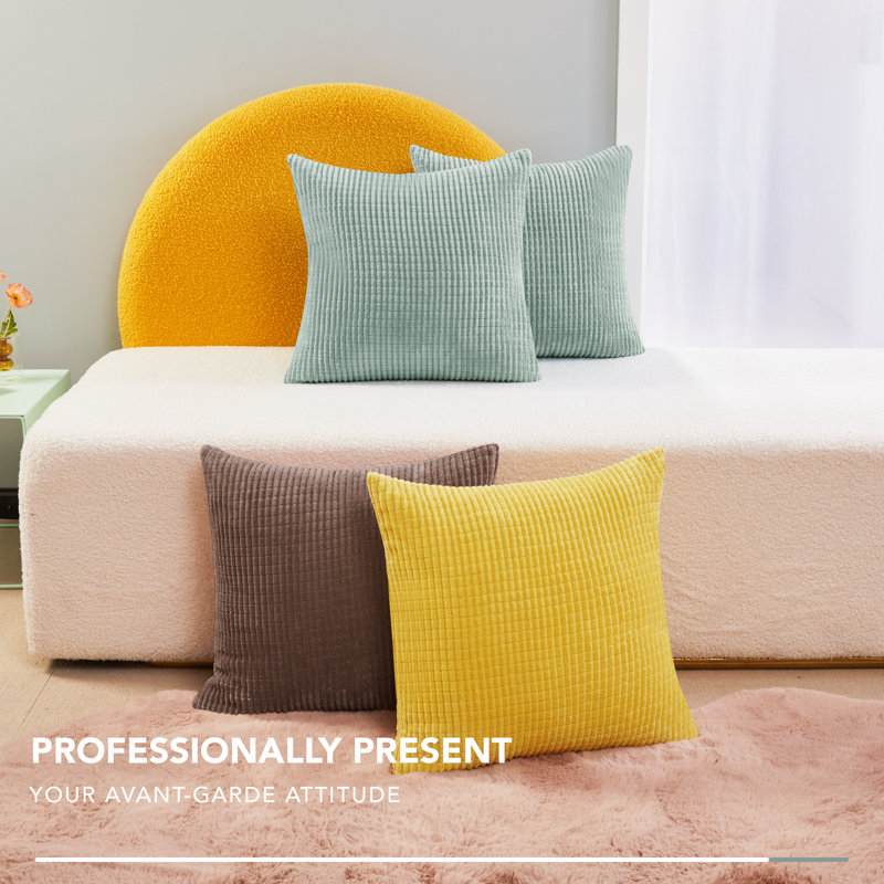Deconov Square Pillow Cover, 18" x 18", Mint