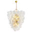Lustre 12 lumières de luxe moderne, design en verre transparent