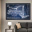 « rétro new york map », reproduction d’impression sur toile tendue en bleu-1584558565