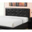 Moderne, noir, cadre de grand lit, tête de lit en similicuir, rangement inférieur, bois de peuplier, lit en bois de pin,