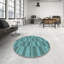 Tapis bleu-aire en laine géométrique Hannah-941465312