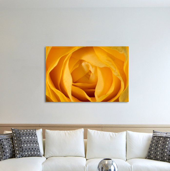 Gerahmtes Leinwandbild Yellow Rose Bud