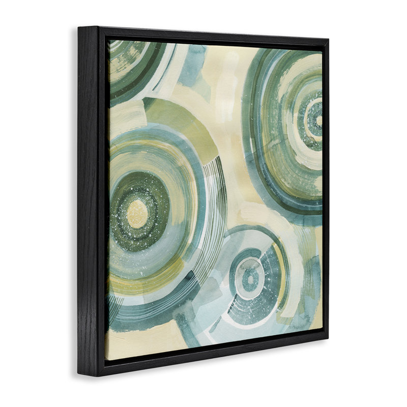 Cadre flottant Passiflora Circles, design par Grace Popp, Cadre flottant noir de jais, H 18 po x l 18 po