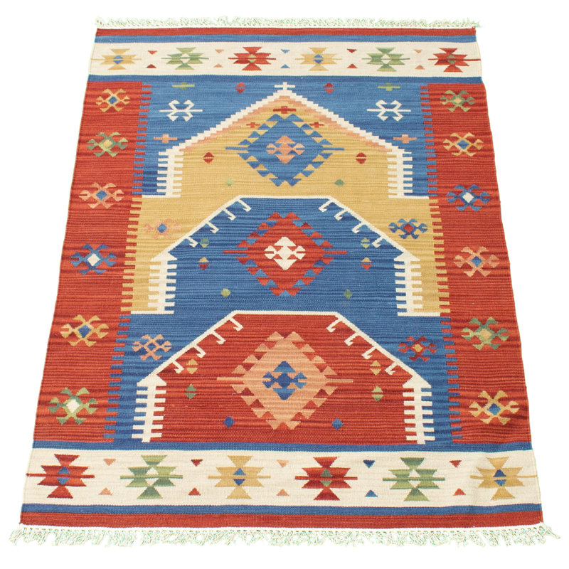 Tapis bleu en laine Baretta Southwestern