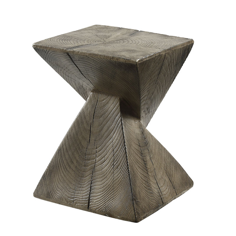 Zahi Weathered Oak Finish Accent Table, Dark Oak