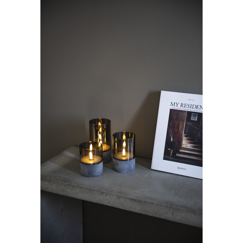 Unscented Flameless Pillar Candle, Clear