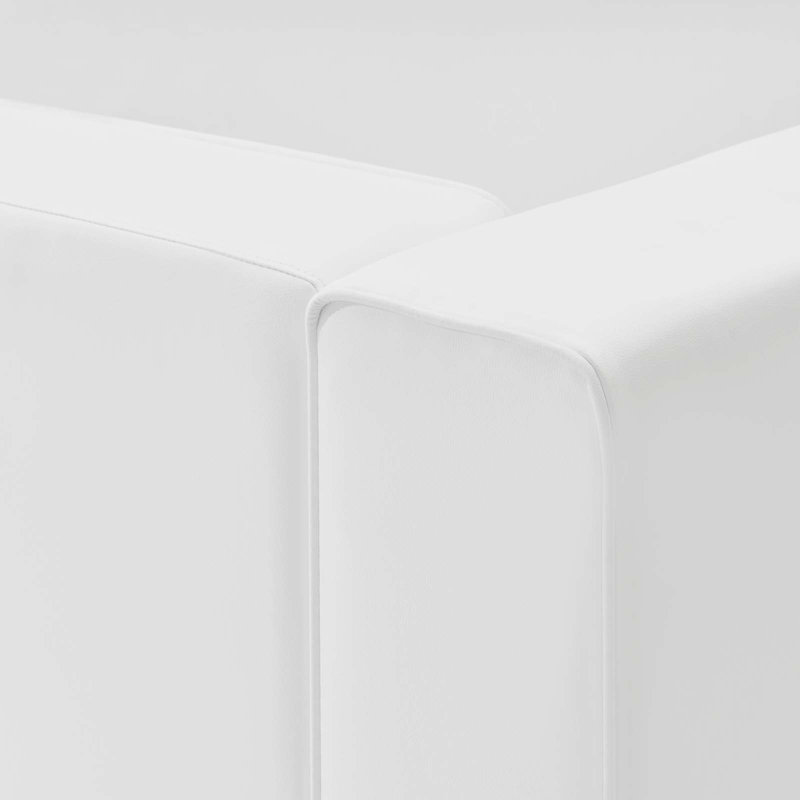 Canapé modulaire en cuir 7 pièces Mingle, Simili cuir blanc