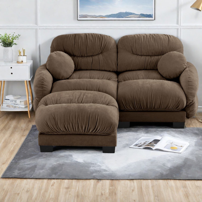 Canapé modulaire moderne à 2 places en chenille Compression Cozy