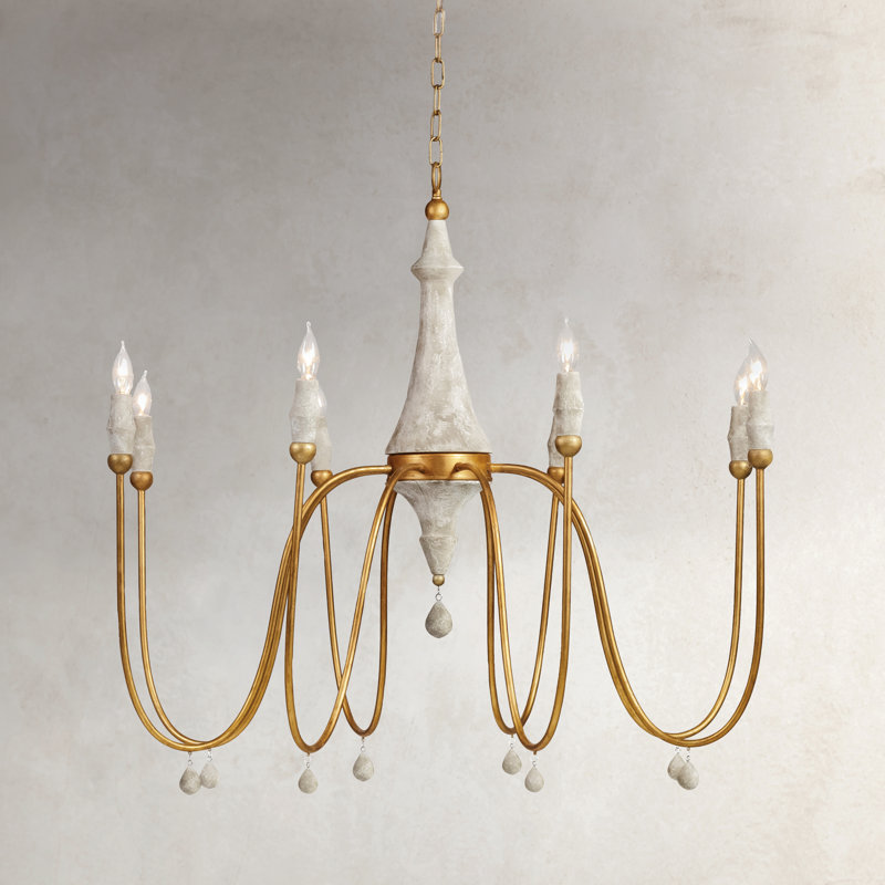 Clay 8 - Light Candle Style Chandelier with Beaded Accents