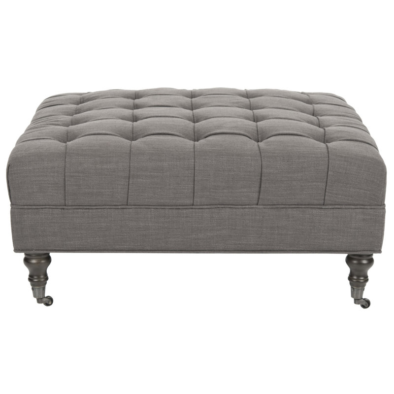 Jaylon Upholstered Ottoman, Charcoal Brown