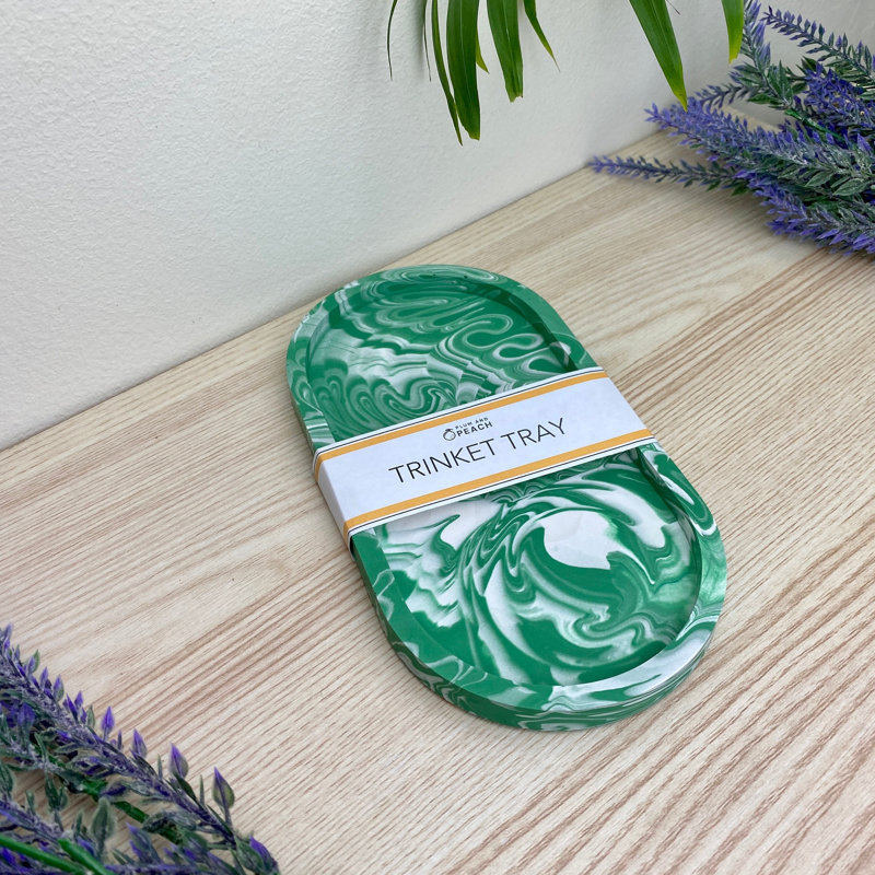 Oval Trinket Tray Dish, Green