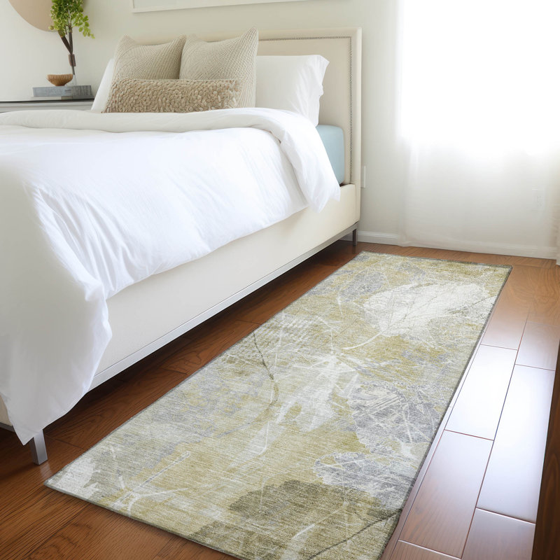 Tapis beige d'intérieur / extérieur lavable à la machine, Tapis de couloir 2 pi 3 po x 7 pi 6 po