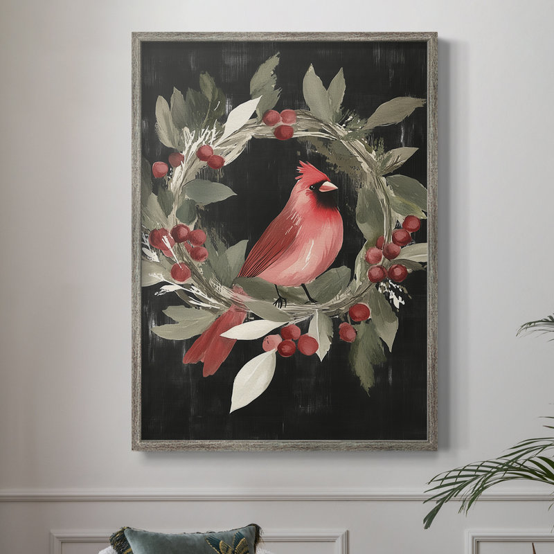 «Christmas Holiday Art Cxxxi», reproduction d'art encadrée - bois massif, H 15 po x l 12 po