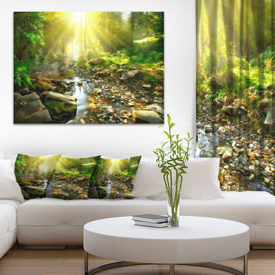 «Mountain Stream in Forest», reproduction de photo sur toile