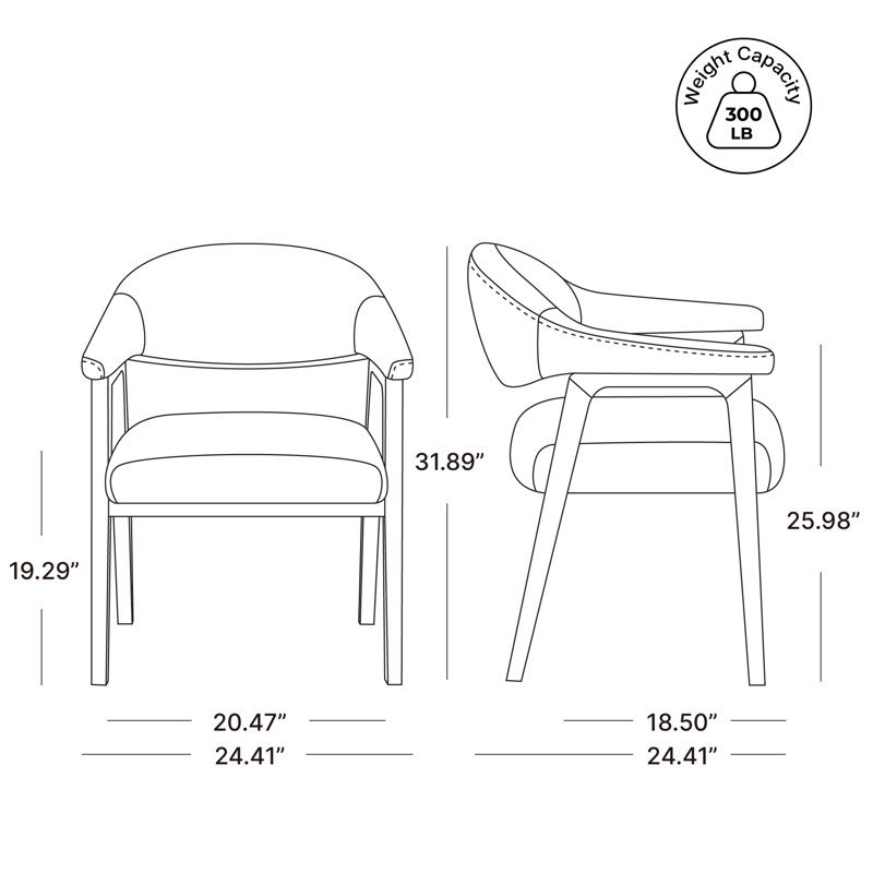 Efren Daina Rosswell Upholstered Dining Chair, Wax Elephant Faux Leather