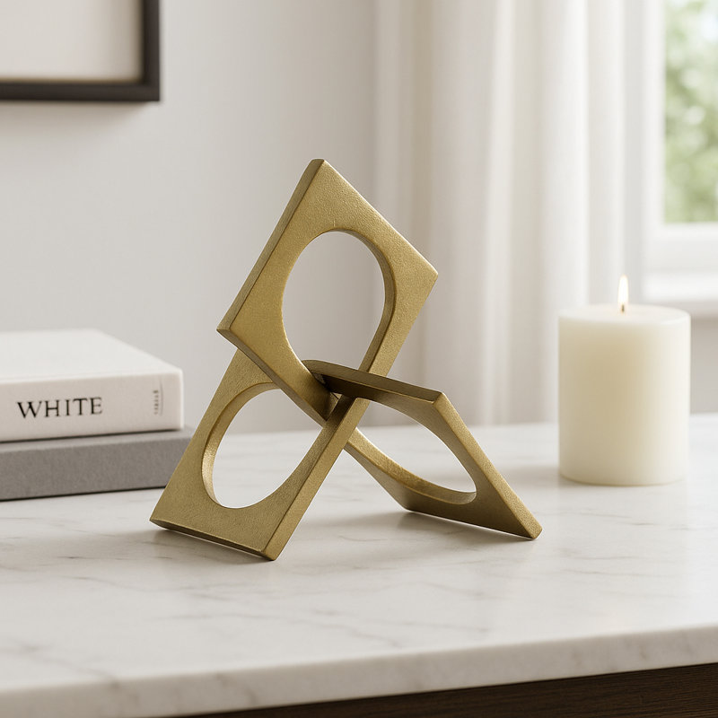 Fulk 9'' W Metal Abstract Sculpture, Gold