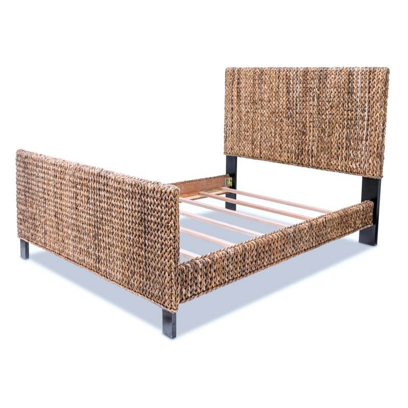 Romero Low Profile Wicker/Rattan Handwoven Bed, Queen