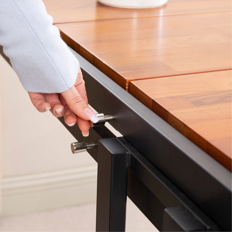 Medium-Size Rubber Wood Multifunction Convertible Dining Table,Transition Dining Table And Shelf For Home And Kitchen,Free Switch,Space-Saving For Any Need ,Wood Color Finish