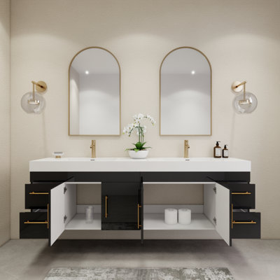Ensemble de meuble-lavabo double mural 83,4 "