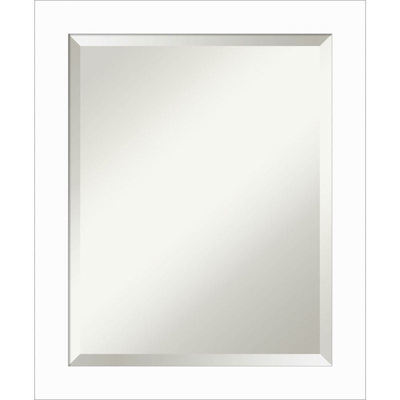 Jochelle Solid Wood Rectangle Wall Mirror, 23.5" x 19.5", White