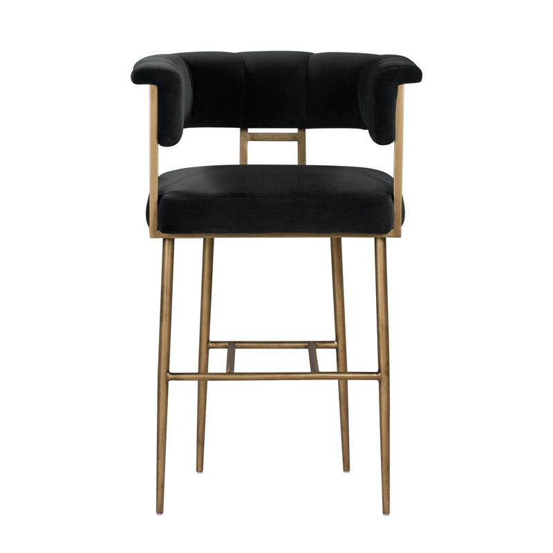 Beyan Upholstered Counter Stool with Metal Frame, 102.9cm H x 66.8cm W x 55.1cm D