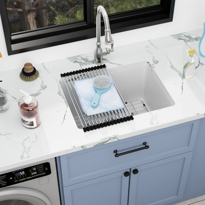 Quartz 24" L x 18" L x 12" D Undermount Utility Sink Deep Single Bowl Granite Composite Kitchen Sink