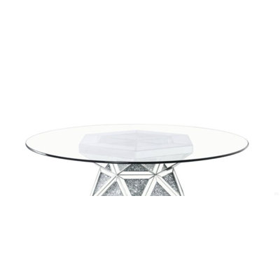 Mirrored & Faux Diamonds Dining Table
