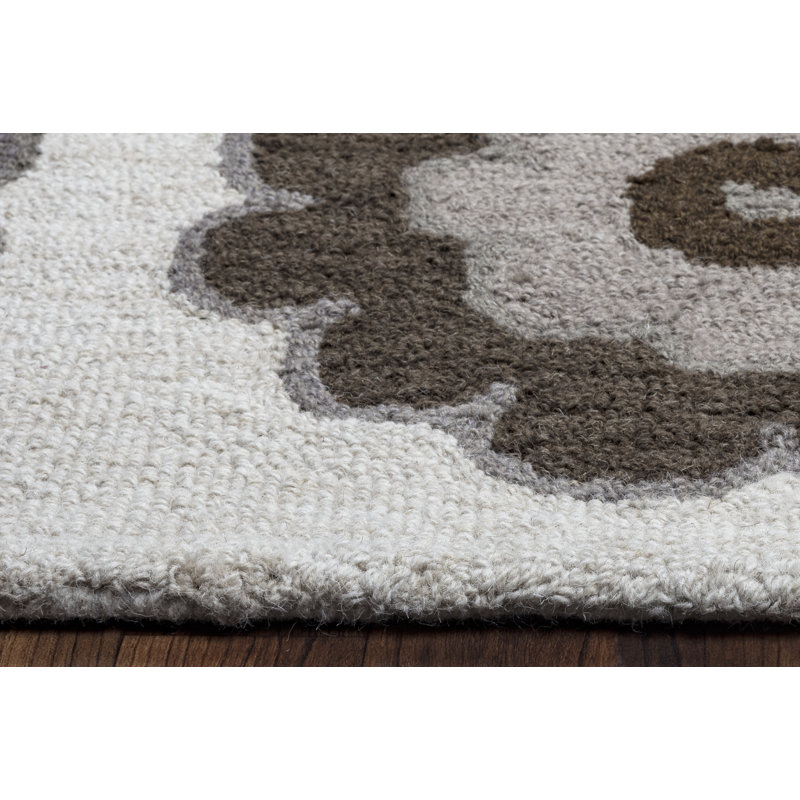Bargnare Wool Floral Indoor Rug, Rectangle 9' x 12'