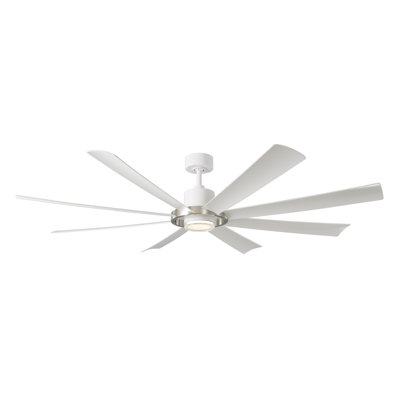 Aura 8 - Blade Indoor/Outdoor Smart Ceiling Fan with Adjustable CCT 2700K-3000K-4000K-5000K LED Light Kit and Remote Control Included, Works With Alexa and iOS or Android App