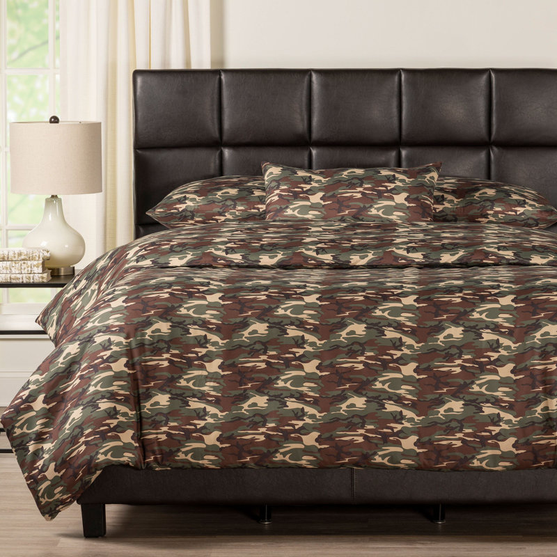 Galaxy Camo Camouflage Duvet Cover & Insert, Queen Duvet + 2 Queen Shams + 1 Throw Pillow