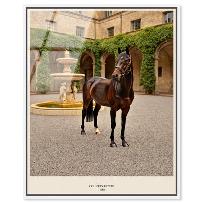 "Country Estate", art mural américain encadré à l'acrylique par Notoriart, cadre noir, H 31 po x l 25 po