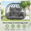 Fauteuil à œufs suspendu pour 2 personnes avec support Chousein - capacité de 700 lb, balançoire en osier imperméable pour patio et jardin-129369624