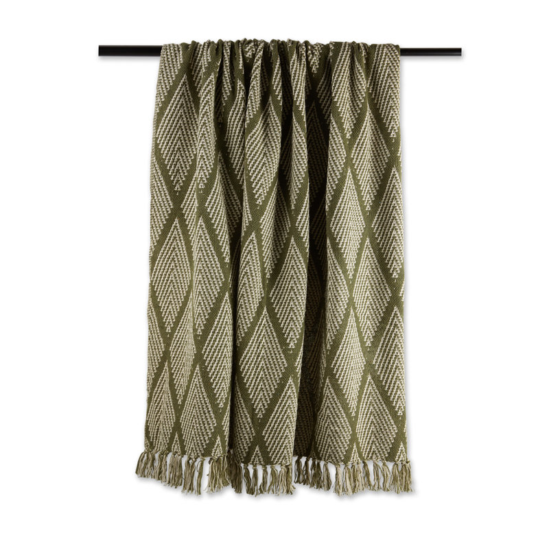 Hand Woven Throw Blanket, Green