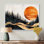 «Graylee Sunrise Forest In Marble Field Landscape I», art mural sur toile forêt