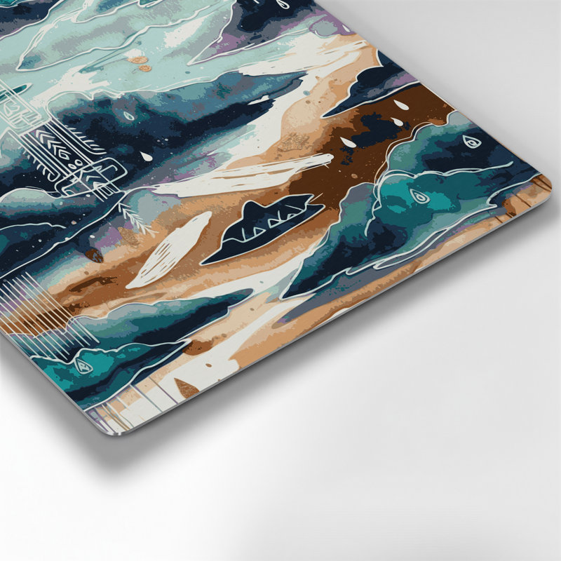 Motif sud-ouest Hopi, pluie, nuages, gris, art mural en métal, H 16 po x l 16 po