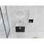 Meuble-lavabo moderne avec lavabo en céramique et armoire de rangement latérale - Étagère murale de 61 cm (24 po) en châtaignier noir