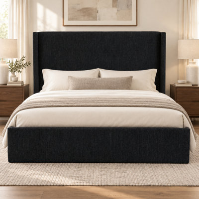Wauseon Corduroy Upholstered Hydraulic Lift Storage Platform Bed