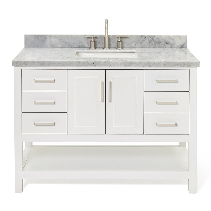 Magnolia Bath Vanity Oval Basin S049SCWOV, White, Rectangular