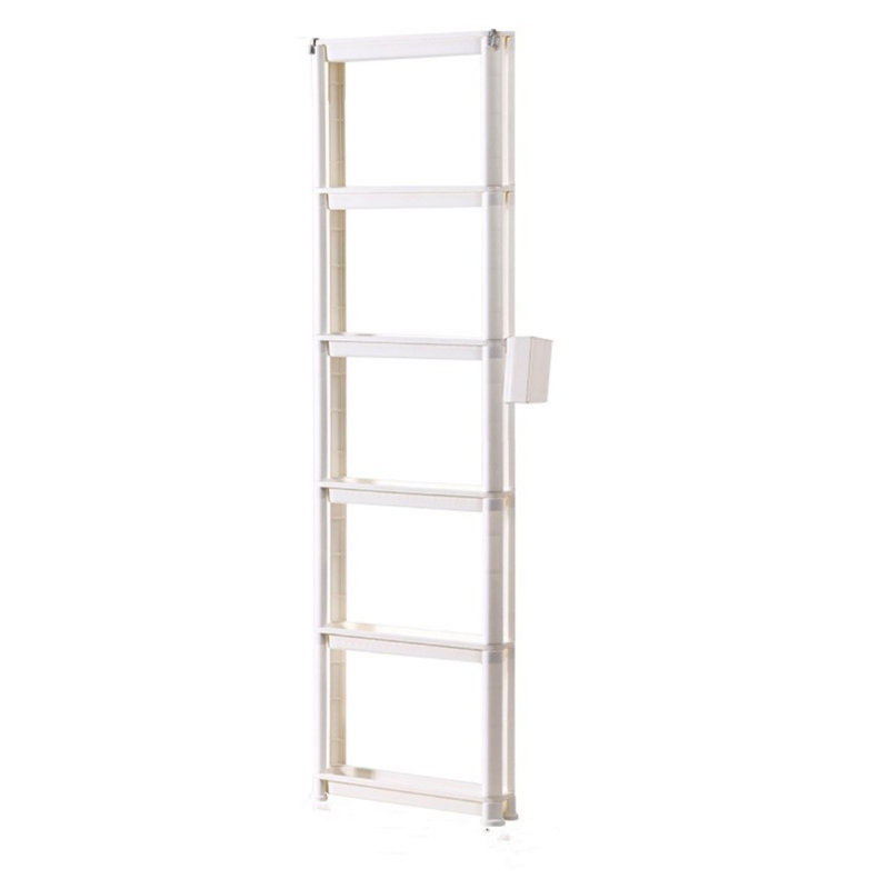 Slim 6-Tier Plastic Storage Cart with Wheels – Multi-Functional Storage Organizer, 57" x 16.35" x 3.54"