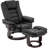 Meleri 360° Swivel Recliner Chair with Ottoman, Adjustable PU Leather Recliner with Wood Base, Thick Padded Cushion for Living Room, Bedroom, Office, Small Spaces