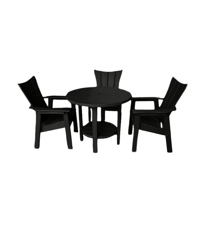 Vinings 3 - Person Patio Dining Set with Round Table, Black
