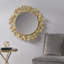 Pièce décorative ronde en feuille d'or de 30,5 po, cadre en fer et miroir, accessoire de décoration intérieure en miroir de 30,5 po, convient à l'intérieur