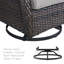 Chaises berçantes d'extérieur en osier avec coussins Tonry-9681081-9681080
