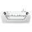 PRIVILEGE 71" x 35.5" 2-Person White Whirlpool Bathtub with Dual Pump, Heater & Glass Front Panel