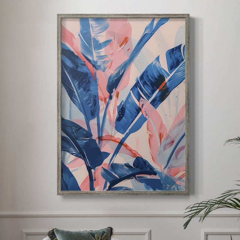 Pink Jungle Framed Print - Solid Wood, 21" H x 17" W