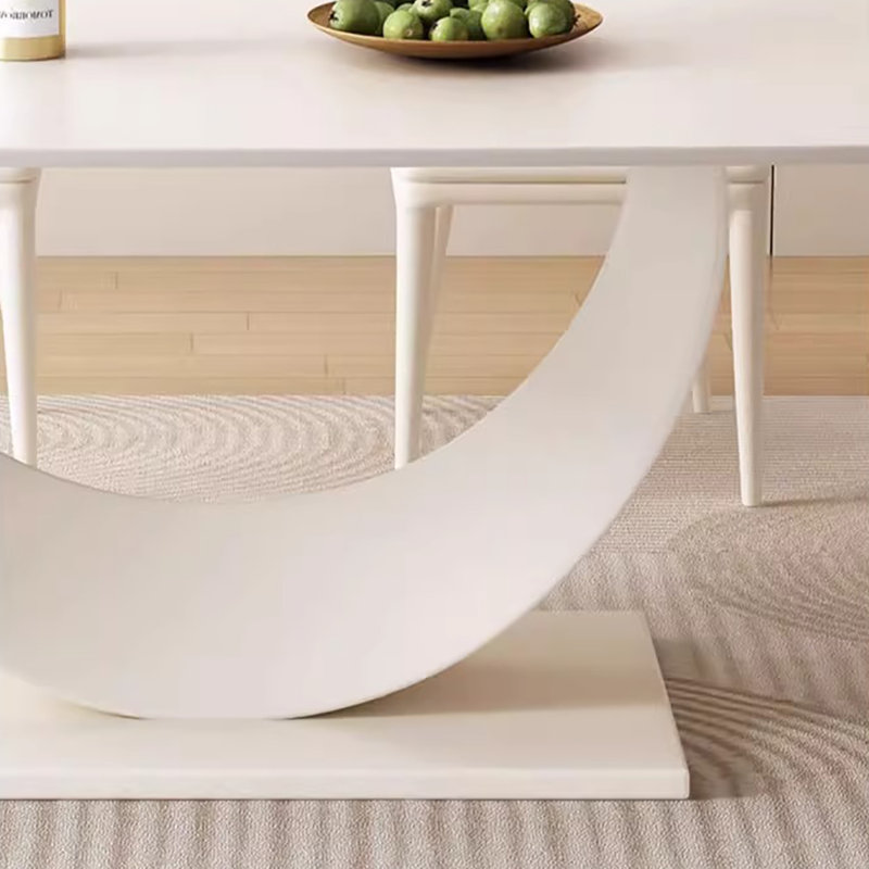 Creamy White Rectangular Rock Table, 29.5"H x 55.1"L x 31.5"W