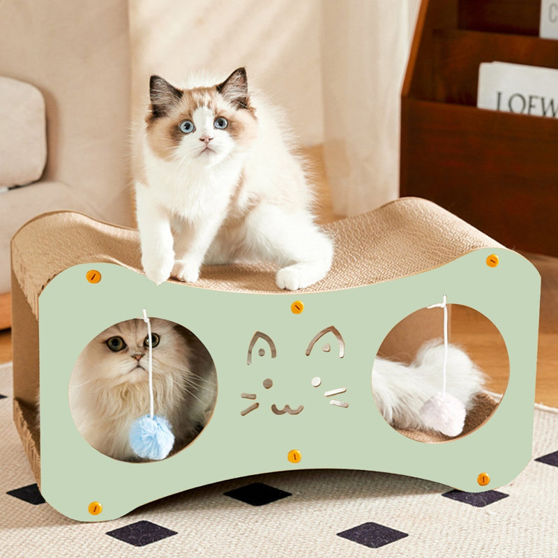 Maison à chat pour chat, Grand (H 4,72 po x l 11,42 po x L 22,05 po), Vert