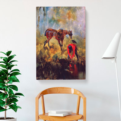 Hunting Horse With Hounds by Henri De Toulouse-Lautrec - Wrapped Canvas
